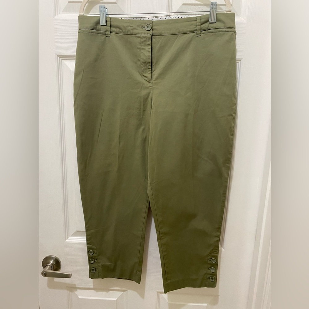 Talbots women’s olive green crop pants size 12P
